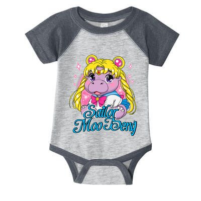 Sailor Moo Deng Funny Hippo Moo Deng Cute Infant Baby Jersey Bodysuit