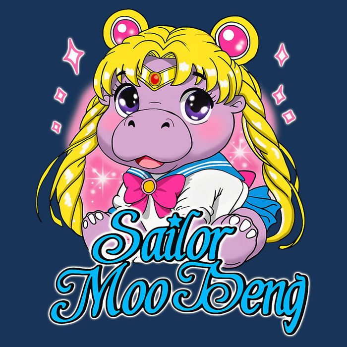 Sailor Moo Deng Funny Hippo Moo Deng Cute Infant Baby Jersey Bodysuit
