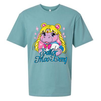 Sailor Moo Deng Funny Hippo Moo Deng Cute Sueded Cloud Jersey T-Shirt