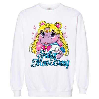 Sailor Moo Deng Funny Hippo Moo Deng Cute Garment-Dyed Sweatshirt