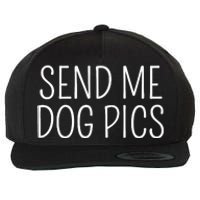 Send Me Dog Pics Funny Dog Lover Quote Wool Snapback Cap