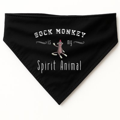 Sock Monkey Design My Spirit Animal Funny Sock Monkey Gifts USA-Made Doggie Bandana
