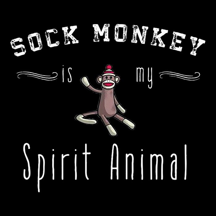 Sock Monkey Design My Spirit Animal Funny Sock Monkey Gifts Button