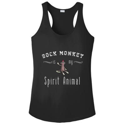 Sock Monkey Design My Spirit Animal Funny Sock Monkey Gifts Ladies PosiCharge Competitor Racerback Tank