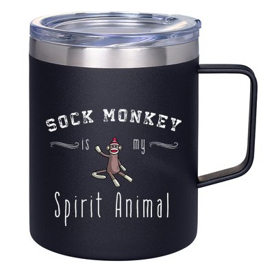Sock Monkey Design My Spirit Animal Funny Sock Monkey Gifts 12oz Stainless Steel Coffee Mug