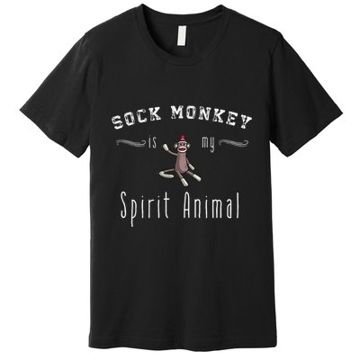 Sock Monkey Design My Spirit Animal Funny Sock Monkey Gifts Premium T-Shirt