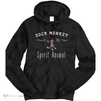 Sock Monkey Design My Spirit Animal Funny Sock Monkey Gifts Tie Dye Hoodie