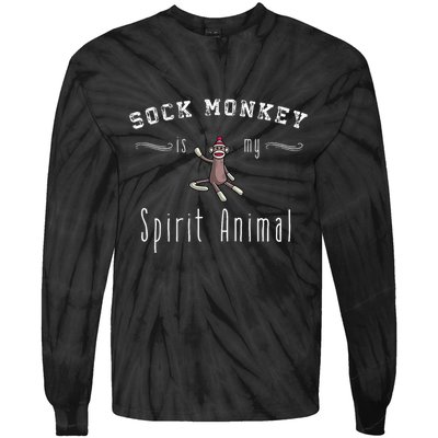 Sock Monkey Design My Spirit Animal Funny Sock Monkey Gifts Tie-Dye Long Sleeve Shirt