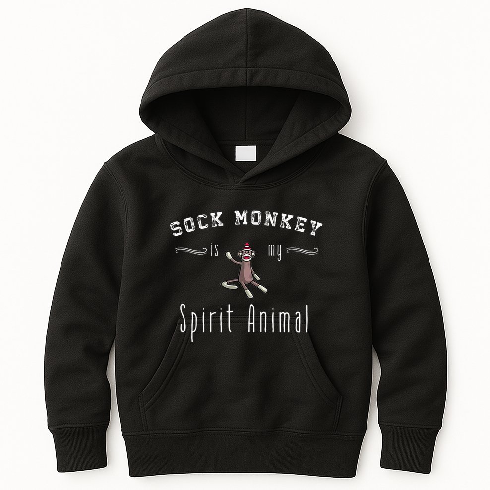 Sock Monkey Design My Spirit Animal Funny Sock Monkey Gifts Kids Hoodie