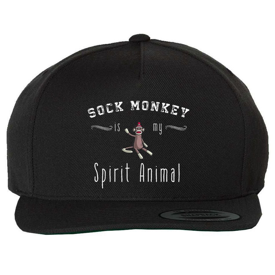 Sock Monkey Design My Spirit Animal Funny Sock Monkey Gifts Wool Snapback Cap