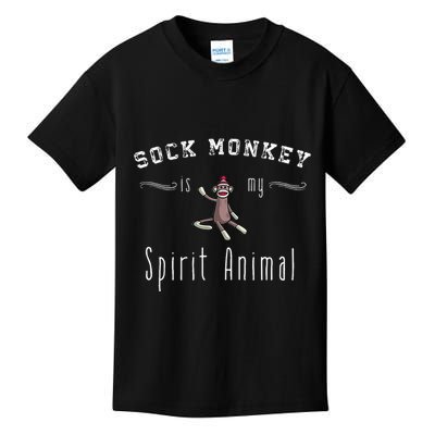 Sock Monkey Design My Spirit Animal Funny Sock Monkey Gifts Kids T-Shirt