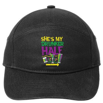 SheS My Drunker Half Matching Couple Boyfriend Mardi Gras 7-Panel Snapback Hat