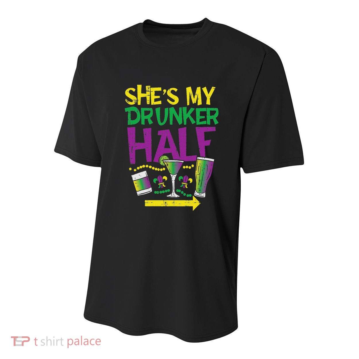 SheS My Drunker Half Matching Couple Boyfriend Mardi Gras Youth Performance Sprint T-Shirt
