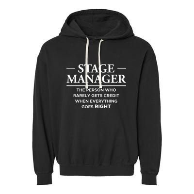 Stage Manager Definition Backstage Stage Crew Garment-Dyed Fleece Hoodie