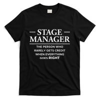Stage Manager Definition Backstage Stage Crew T-Shirt