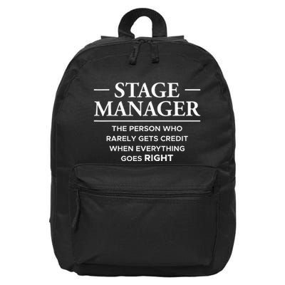 Stage Manager Definition Backstage Stage Crew 16 in Basic Backpack