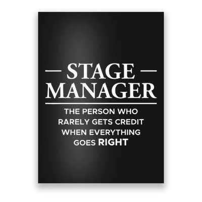 Stage Manager Definition Backstage Stage Crew Poster