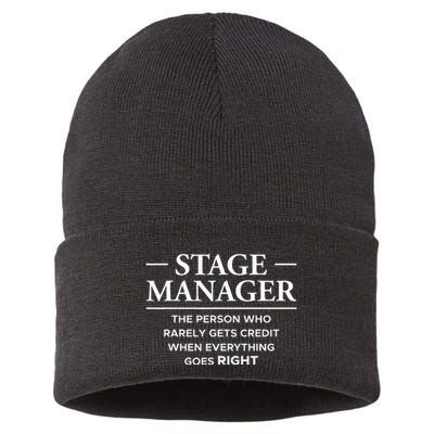 Stage Manager Definition Backstage Stage Crew Sustainable Knit Beanie