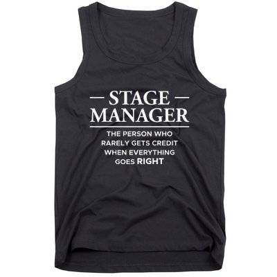 Stage Manager Definition Backstage Stage Crew Tank Top