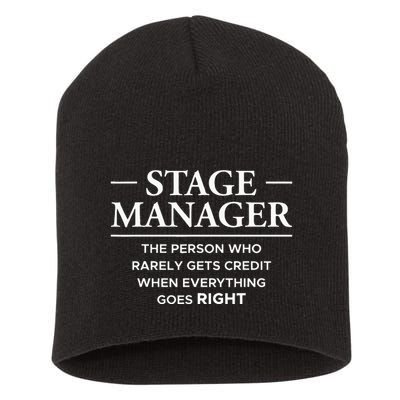 Stage Manager Definition Backstage Stage Crew Short Acrylic Beanie