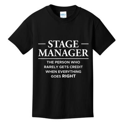 Stage Manager Definition Backstage Stage Crew Kids T-Shirt