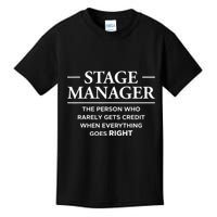 Stage Manager Definition Backstage Stage Crew Kids T-Shirt