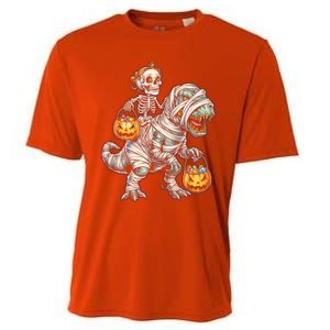 Skeleton Mummy Dinosaur Halloween Pumpkin Gift Cooling Performance Crew T-Shirt