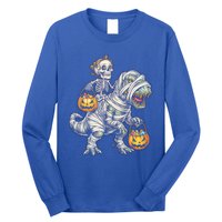 Skeleton Mummy Dinosaur Halloween Pumpkin Gift Long Sleeve Shirt