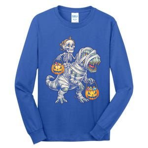 Skeleton Mummy Dinosaur Halloween Pumpkin Gift Tall Long Sleeve T-Shirt