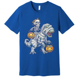 Skeleton Mummy Dinosaur Halloween Pumpkin Gift Premium T-Shirt