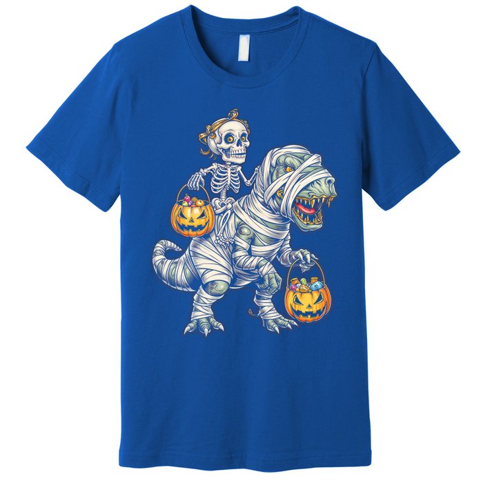 Skeleton Mummy Dinosaur Halloween Pumpkin Gift Premium T-Shirt