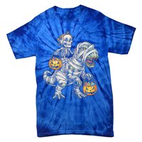 Skeleton Mummy Dinosaur Halloween Pumpkin Gift Tie-Dye T-Shirt