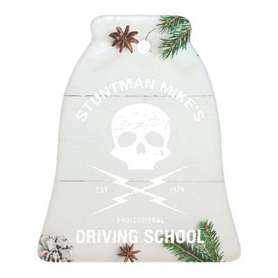 Stuntman Mike's Driving School Ceramic Bell Ornament