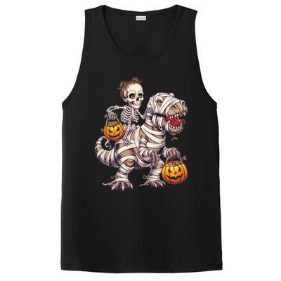 Skeleton Mummy Dinosaur Halloween Pumpkin Trick Treat Funny Gift PosiCharge Competitor Tank