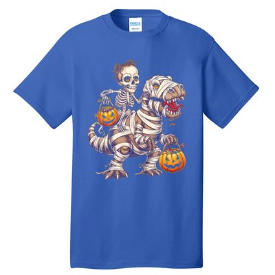 Skeleton Mummy Dinosaur Halloween Pumpkin Trick Treat Funny Gift Tall T-Shirt