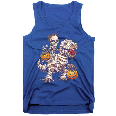 Skeleton Mummy Dinosaur Halloween Pumpkin Trick Treat Funny Gift Tank Top