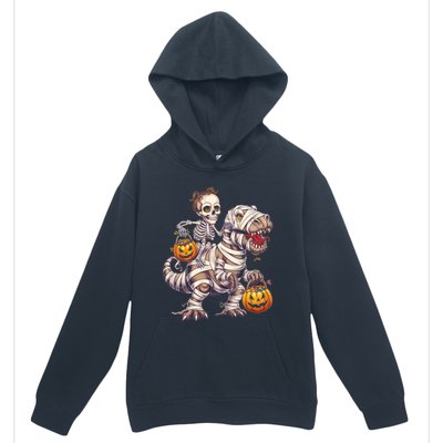 Skeleton Mummy Dinosaur Halloween Pumpkin Trick Treat Funny Gift Urban Pullover Hoodie