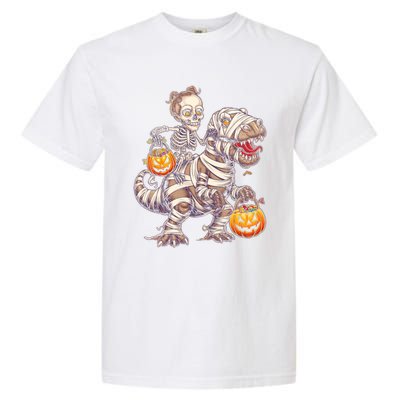 Skeleton Mummy Dinosaur Halloween Pumpkin Trick Treat Funny Gift Garment-Dyed Heavyweight T-Shirt