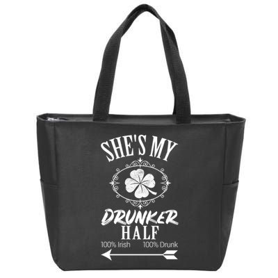 SheS My Drunker Half St Patricks Day Matching Couple Zip Tote Bag