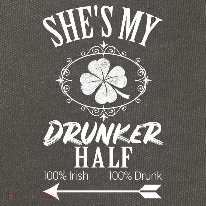 SheS My Drunker Half St Patricks Day Matching Couple Cotton Canvas Backpack