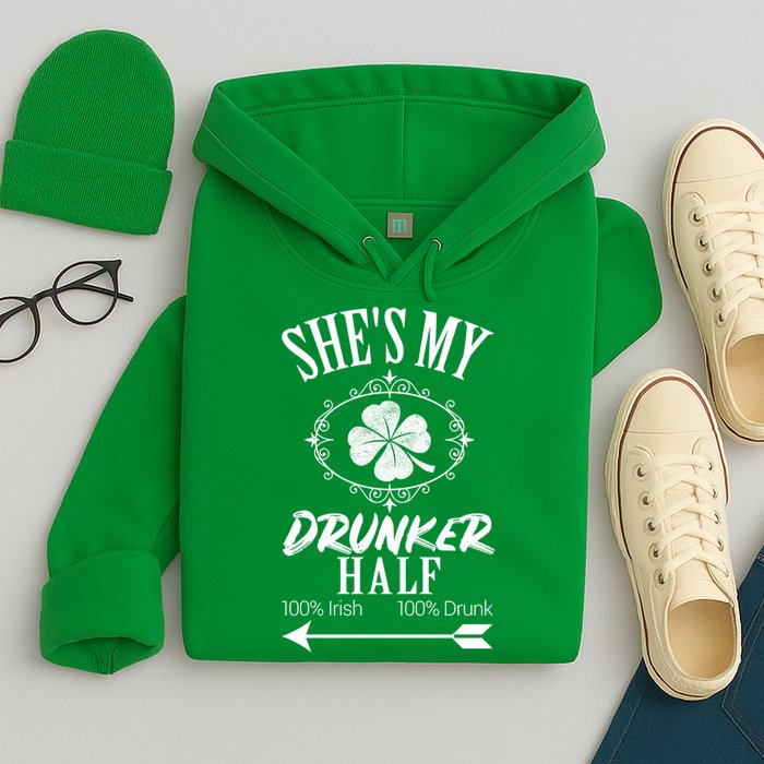 SheS My Drunker Half St Patricks Day Matching Couple Hoodie
