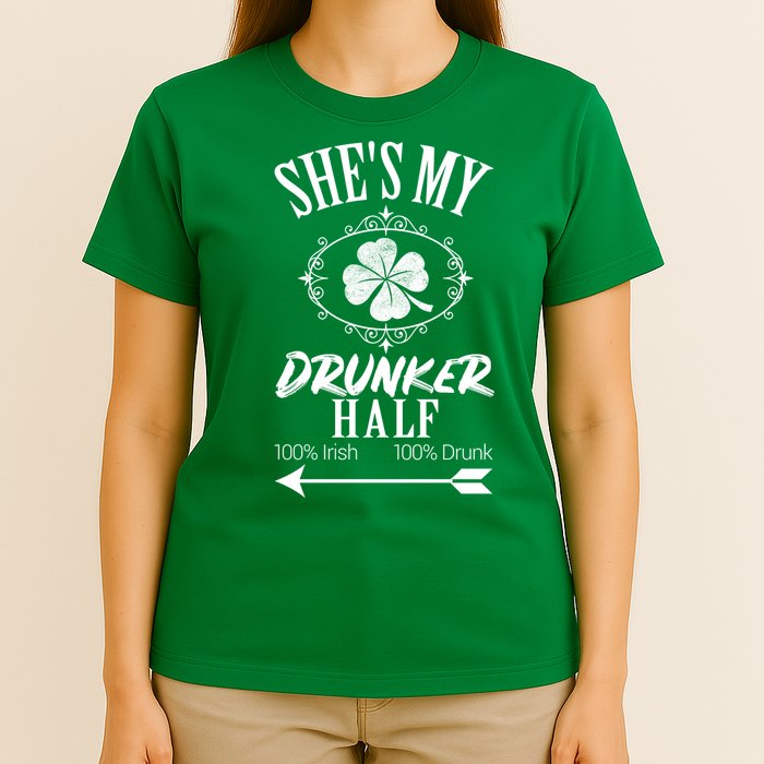 SheS My Drunker Half St Patricks Day Matching Couple T-Shirt
