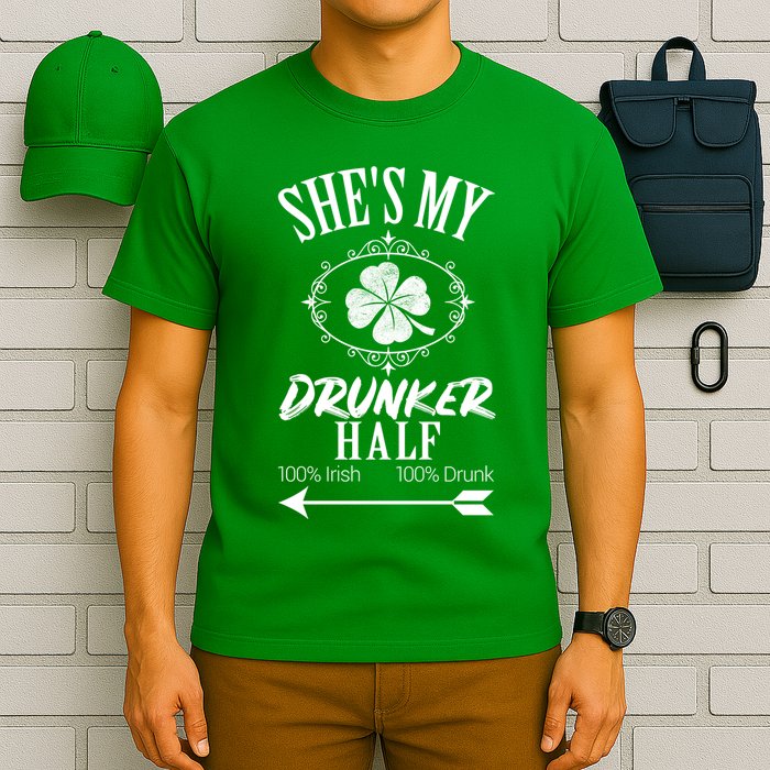 SheS My Drunker Half St Patricks Day Matching Couple T-Shirt