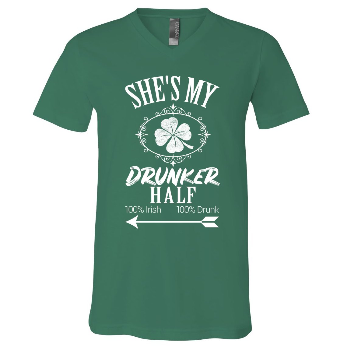 SheS My Drunker Half St Patricks Day Matching Couple V-Neck T-Shirt