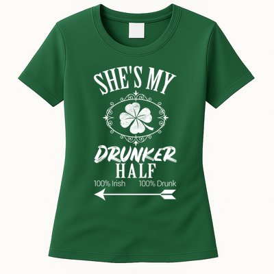 SheS My Drunker Half St Patricks Day Matching Couple Womens T-Shirt