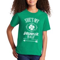 SheS My Drunker Half St Patricks Day Matching Couple Kids T-Shirt