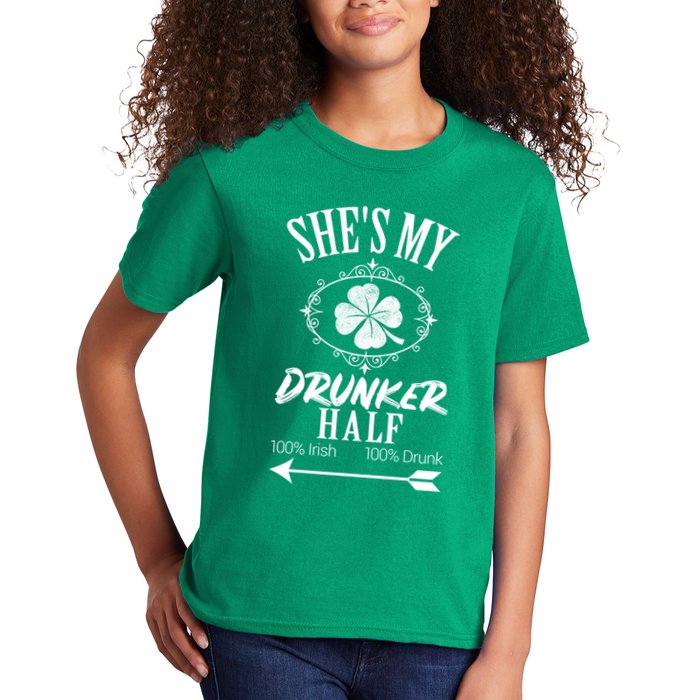 SheS My Drunker Half St Patricks Day Matching Couple Kids T-Shirt