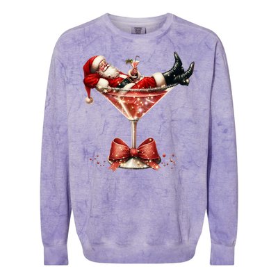 Santa Martini Espresso Martini Coquette Christmas Santa Xmas Cute Gift Colorblast Crewneck Sweatshirt