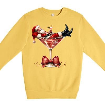 Santa Martini Espresso Martini Coquette Christmas Santa Xmas Cute Gift Premium Crewneck Sweatshirt