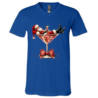 Santa Martini Espresso Martini Coquette Christmas Santa Xmas Cute Gift V-Neck T-Shirt